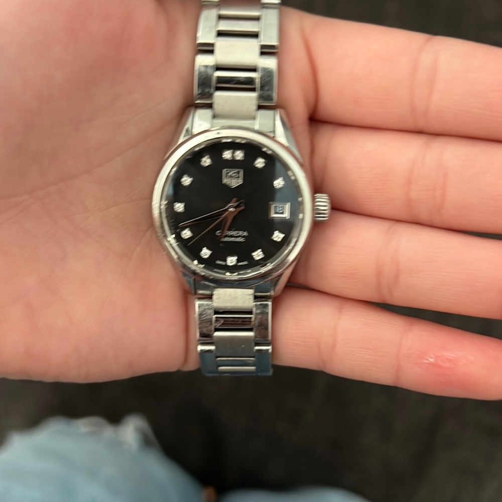 Silver TagHeuer watch